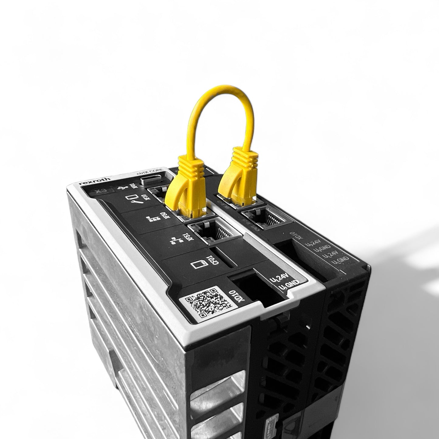 Patchkabel, CAT6a, 10cm, gelb