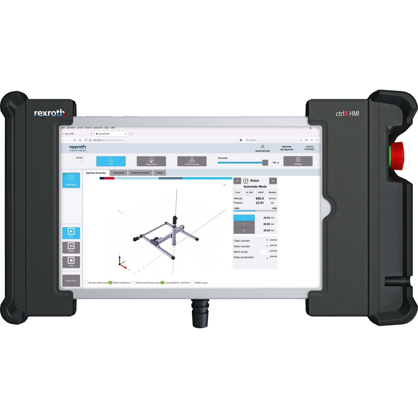 Mobile Safety Panel Frame PF10.1-A05-AA-NN, inkl. 5m Kabel - R911411950