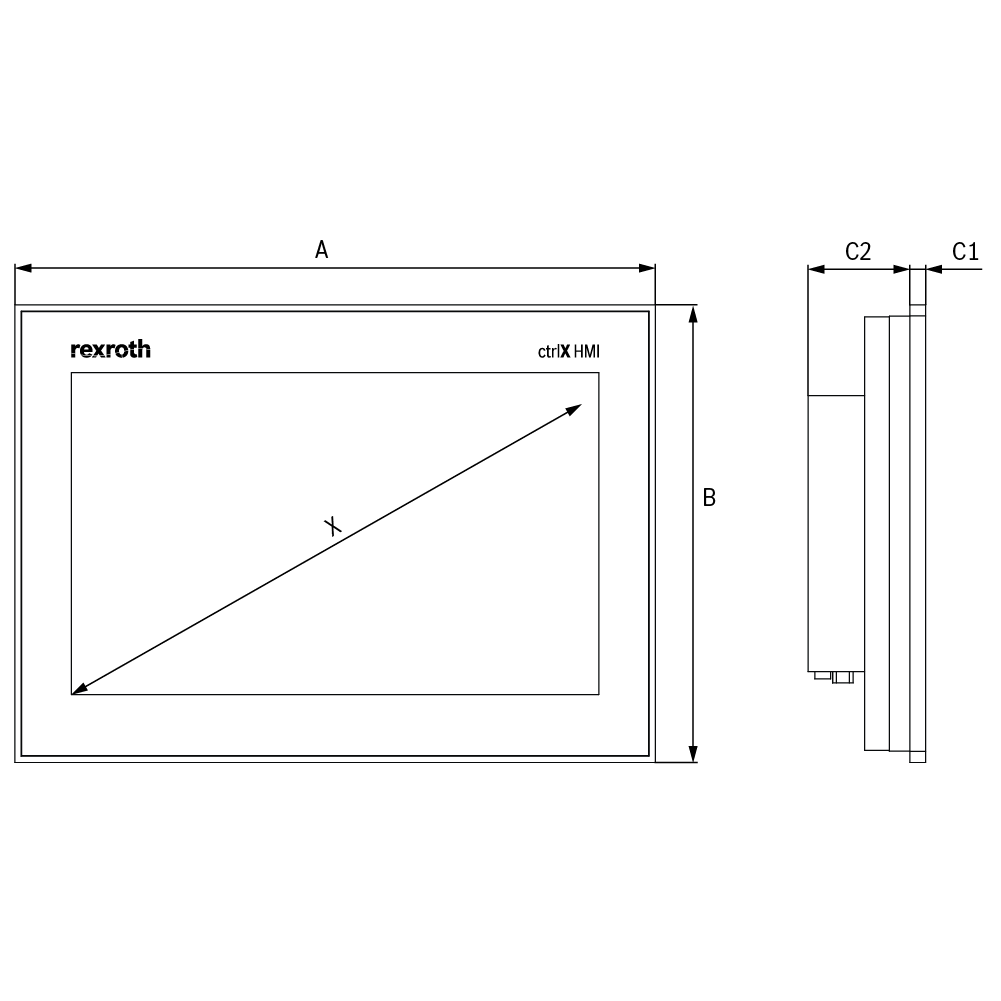 Web Panel WR2107.1-111-AA-000-NN-A1-NN ctrlX HMI Bedienfeldsteuerung (7", kapazitiver Multitouch) - R911411945