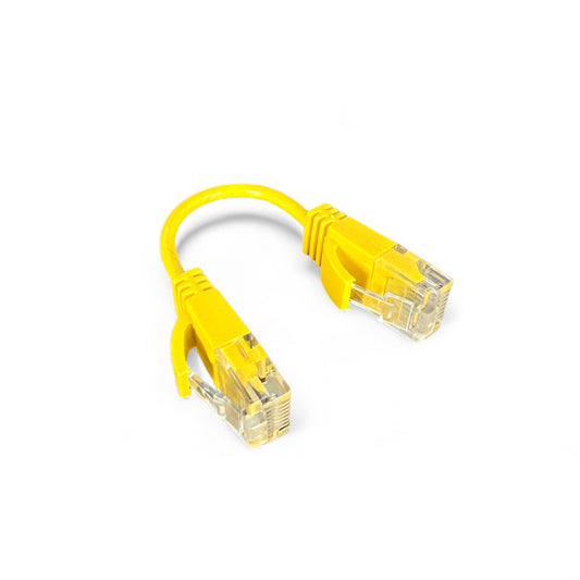 Patchkabel, CAT6a, 10cm, gelb